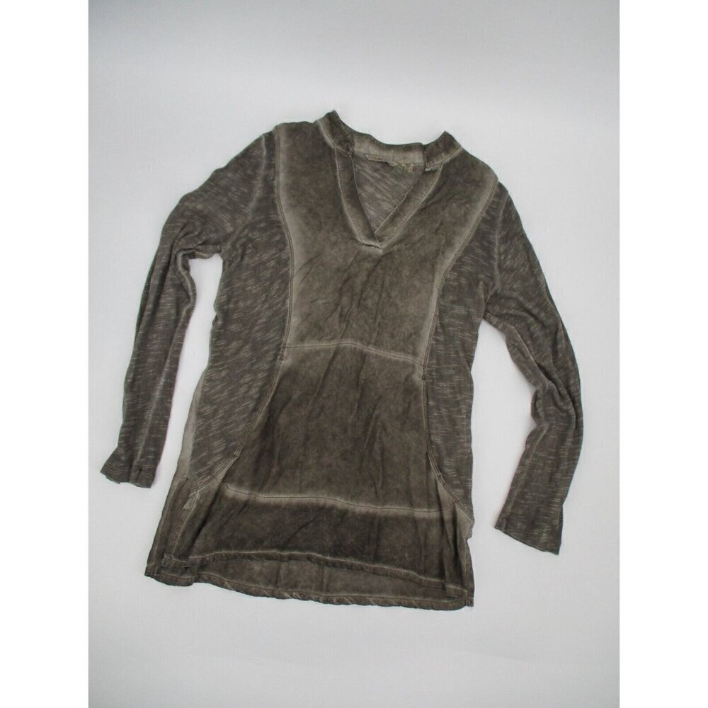 Soft Surroundings Womens Top Small Long Sleeves V Neck Boho Brown Cotton Casual - Picture 2 of 12